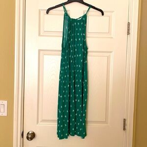 Halter neck sundress. Green and white. Size M